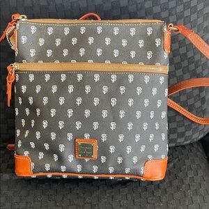 Dooney & Bourke Black and Brown Crossbody Bag